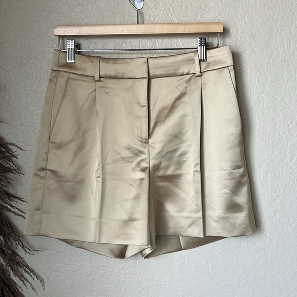 J. Crew gold satin pleated shorts - Picture 2 of 9